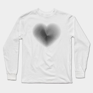 Angle Gradient on Halftone Heart (White) NOIR Long Sleeve T-Shirt
